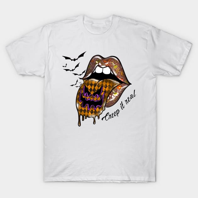 Creep It Real vampire lips T-Shirt by MZeeDesigns